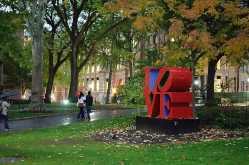 LOVE statue on UPenn Campus